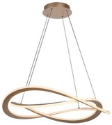 Lustra LED suspendata din metal auriu Kallira D-62cm