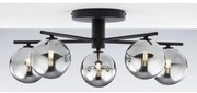 Jupiter 2048 - Plafonieră aplicată PRATO, 5xG9/14W/230V, negru/gri fumuriu