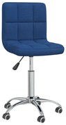 vidaXL Scaun de bucătărie pivotant, albastru, material textil