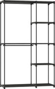 HOMCOM Dulap portabil pentru haine din țesătură neagră cu 2 bare și 6 rafturi | Aosom Romania
