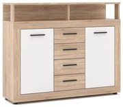Comodă RUNA, stejar Sonoma/alb