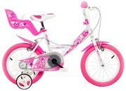 BICICLETA ROZ CU INIMIOARE 14" - DINO BIKES (144RN 05LH)