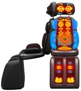 Saltea Masaj cu Role Shiatsu și vibrații, 3 moduri de masaj, 2 viteze, Masaj Corporal, Dispozitiv masaj Picioare, NEGRU