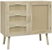 HOMCOM Dulap de depozitare Boho cu 3 sertare, elemente decorative | Aosom Romania