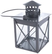 Lanterna metalică pentru lumânări Camille, gri, 7x 10,5 x 7 cm