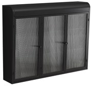 Dulap de Perete cu 3 Uși din Sticlă cu Design Curbat, Negru | Aosom Romania