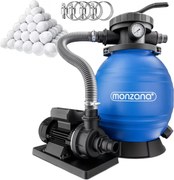 Filtrare cu nisip pentru piscina AQUA cu bile filtrante, 10 200 l/h, albastră Monzana