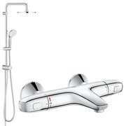 Coloana dus Grohe New Tempesta 200,crom,montare pe perete, baterie cada cu dus termostat Grh 1000 (27389002, 34155003)