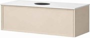 Set dulap baza suspendat KolpaSan Orphia 1 sertar 100 cm finisaj light grey cu blat Kerrock