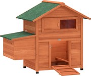 PawHut Cotet pentru găini coteț din lemn cu cuib 2 bârne rampă fereastră acoperiș impermeabil 113,5x67,5x95,5 cm Portocaliu | Aosom Romania