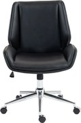 Scaun directorial, inaltime reglabila, brate fixe, baza metalica, Negru