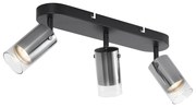 Spot modern de tavan Gunmetal cu 3 lumini rotativ și reglabil - Drain