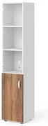 Dulap înalt Manager 39,9 x 42,2 x 196,5 cm, stânga, nuca warmia / alb