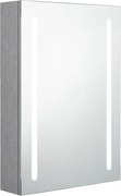 vidaXL Dulap de baie cu oglindă și LED, gri beton, 50x13x70 cm