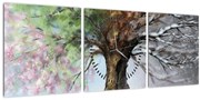 Tablou - Arborele celor patru anotimpuri (cu ceas) (90x30 cm)