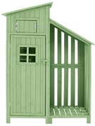 Dulap de grădină cu 2 rafturi, magazie de unelte cu spațiu mare de depozitare, 124 × 46 × 174 cm, Verde