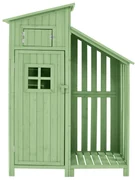 Dulap de grădină cu 2 rafturi, magazie de unelte cu spațiu mare de depozitare, 124 × 46 × 174 cm, Verde