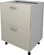 Corp Baza Lecce, 2 Sertare, Lemn Alb/Alb, 60 x 50 x 80 cm