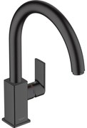 Baterie chiuveta bucatarie negru mat, monocomanda, patrata Hansgrohe Vernis Shape M35 71871670 Patrata