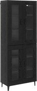 vidaXL Bufet Pe perete Stejar Negru 69,5 x 34 x 180 cm Lemn compozit