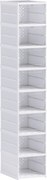HOMCOM Dulap de Pantofi Modular cu 8 Cutii Stivuibile pentru Pantofi, 26x35x140 cm, Alb | Aosom Romania