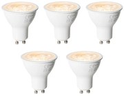 Set de 5 becuri LED GU10 cu 3 trepte de intensitate, 6W, 430 lm, 2000 - 6000K