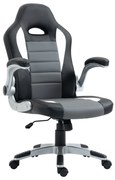 HOMCOM Scaun de Oficiu Reglabil Scaun de Despachet Cu Brațe Rabatabile 5 Roți Suport 120 kg 65x69x112-122 cm Gri | Aosom Romania