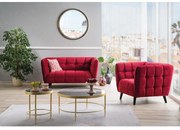 Canapea Castello Velvet, cu doua locuri, gri/negru