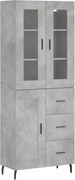 vidaXL Dulap înalt, gri beton, 69,5x34x180, lemn compozit