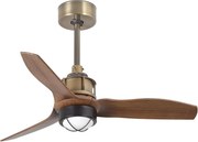FARO 33428WT1N - Ventilator LED dimabil JUST FAN S, 16W/230V, Ø 81 cm, maro/alamă, WT + telecomandă