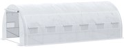 Outsunny Seră de grădină 18 m², cu ușă și pereți laterali, 12 ferestre, structură din oțel PE, Anti-UV, 6L x 3l x 2H m, alb | Aosom Romania