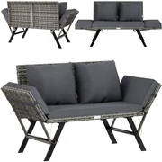Deuba Banca ratan de gradina 176x56x81 cm - gri