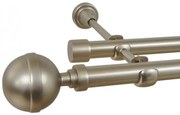 Galerie dubla fara inele KALISTO 19 mm CROM MAT (Alege marime: 120 cm)