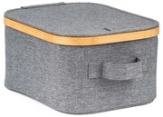 Cutie de depozitare G21 24 x 30 x 15 cm, dinbambus cu capac, gri