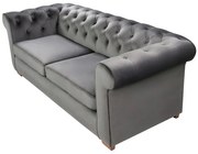 Canapea extensibila Oxford Chesterfield, 88x216x75 cm, 3 locuri, Antracit