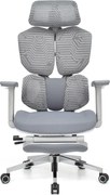 Scaun Ergonomic ProMesh X4D – Tetieră 4D, Suport Lombar Reglabil, Cotiere 4D, Sezut Translatie, Reclinare, Suport Picioare, Mesh, Gri