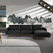 Coltar LUX 5 locuri design italian cu sezlong dreapta Cowhide black