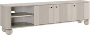 Comodă TV Vesper 187 cm cu 3 uși - cașmir / mânere negre / picioare sferice