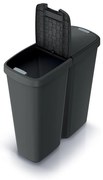 Coș de gunoi DUO negru, 50 l, negru