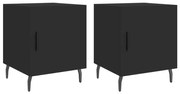 vidaXL Noptiere, 2 buc., negru, 40x40x50 cm, lemn compozit