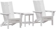 vidaXL Scaun pentru Grădină 3 pcs Alb 80.5 x 74.5 x 92 cm Polietilenă
