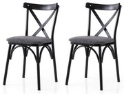 Set de scaune de sufragerie Ekol Anthracite andBlack, 2 buc.