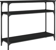 vidaXL Măsuță consolă, negru, 100x29x75 cm, lemn compozit