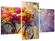 Tablou - Roată cu flori (90x60 cm)