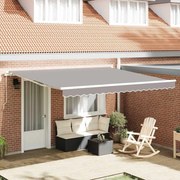 vidaXL Cortina Retractabilă Manual Gri deschis 400 × 350 cm