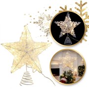 Stea luminoasa LED pentru pomul de Craciun WHITE STAR 25 cm, alba
