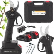 Foarfece de crengi fără fir 25 mm - două baterii, încărcător, geantă de transport