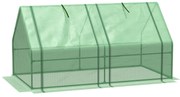 Outsunny Mini Seră Portabilă cu Uși Mari cu Fermoar și Acoperiș din PE pentru Protecție Împotriva Apei/UV, 180x90x90 cm, Verde | Aosom Romania