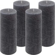 Set de lumânări rustice, 20 cm, Ø 7,5 cm, antracit, 4 buc