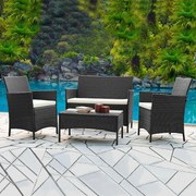 Set mobilier de grădină 7 piese ratan AVENBERG GRANDE negru